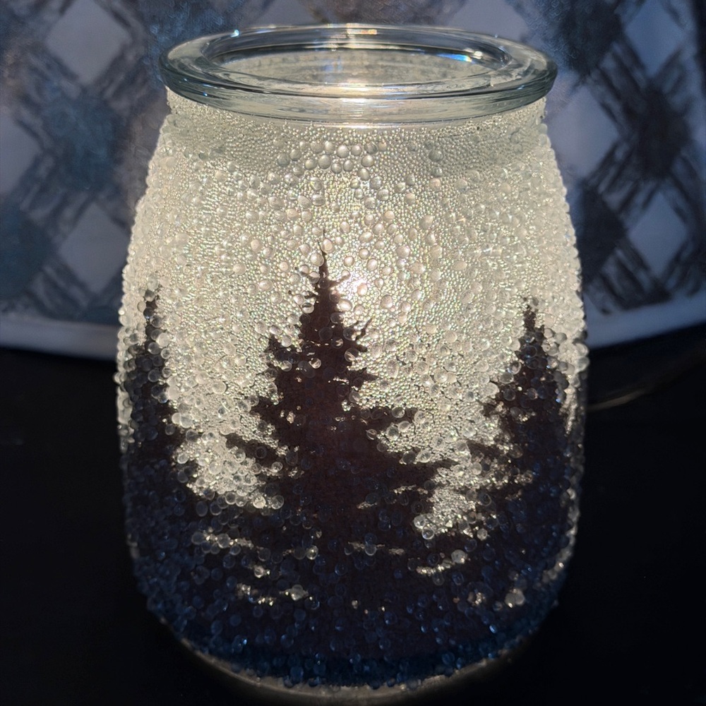 Scentsy Frosted Night Jar with Tree Design